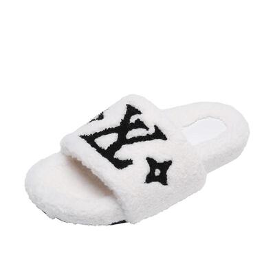 吻卡佛2023秋上新韩版毛毛拖