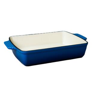 长方形彩色珐琅铸铁烤盘 烘焙面包模具烤肉烤鱼牛排煎炸盘电磁炉