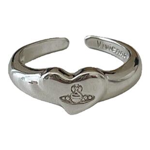 西太后土星爱心戒指简约金属冷淡风个性高级开口男女食指戒15632