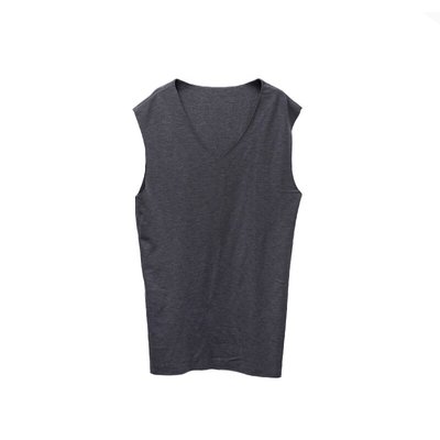 韩玛斯内衣男士背心V领绸丽绒无痕保暖秋冬加绒修身打底衫 H11608