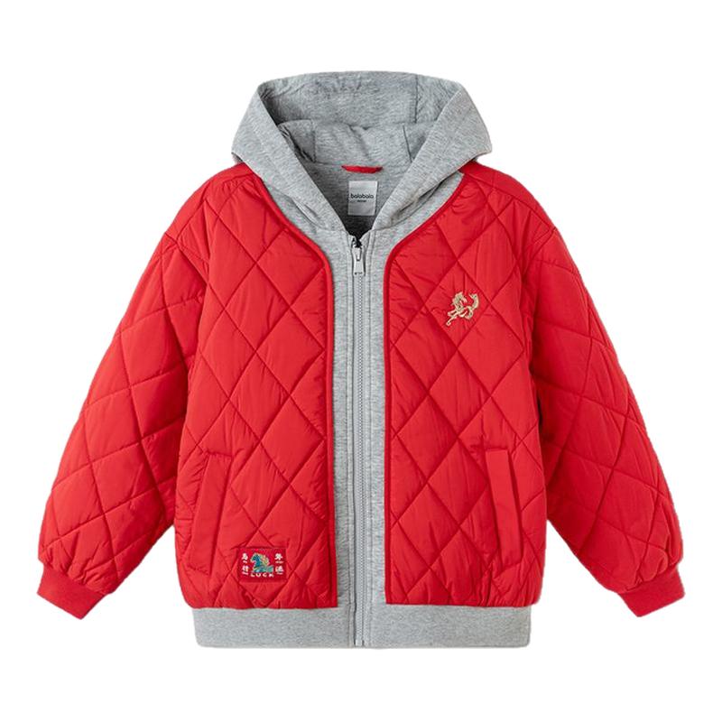 巴拉巴拉balaOne棉服拼接外套潮