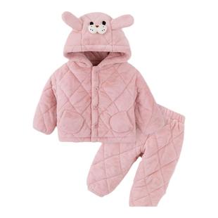 嘟嘟家宝宝家居服套装冬季男童睡衣加厚两件套女童加绒外套睡裤儿