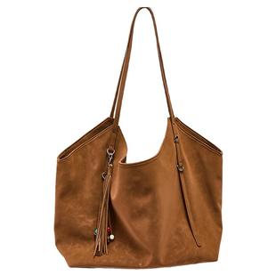 三福挎包冬季慵懒简约纯色流苏大容量半定型托特包女包506817