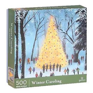 Galison冬日颂歌成人益智圣诞颂歌拼图成人益智玩具节日新年礼物