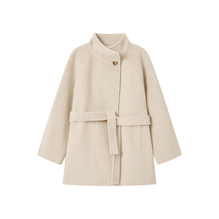 LIAC ROC翻立领大衣女中长款2025秋冬新款高级感羊毛毛呢外套