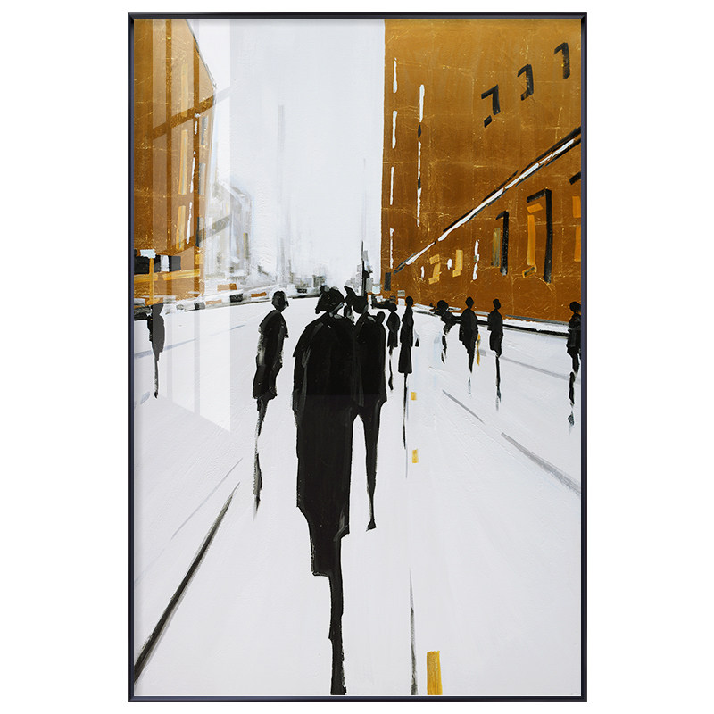 入户玄关装饰画现代简约走廊过道竖版抽象人物壁画入门北欧风挂画