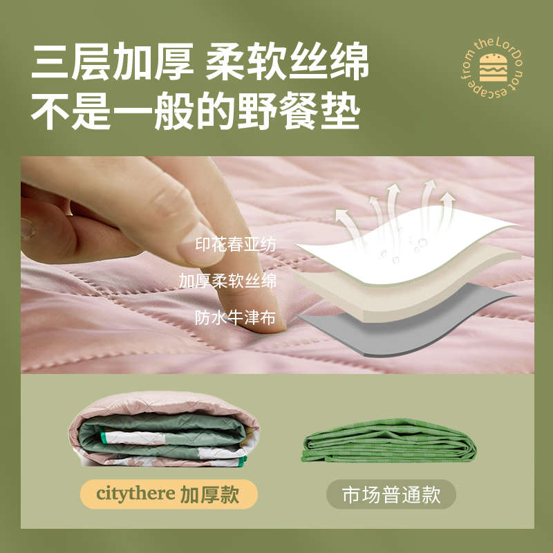 野餐垫防潮垫加厚加大郊游野餐布防水户外露营便携野炊帐篷地垫