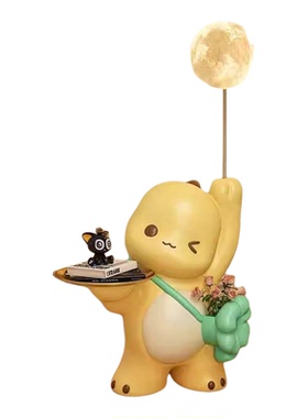 手工小奶龙树脂落地灯摆件客厅