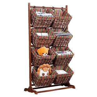 客厅置物架儿童玩具收纳架书报架落地多层书架铁艺零食储物架家用