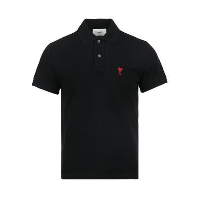 【自营】AMI爱心刺绣徽标棉质微弹男士短袖T恤商务休闲polo衫