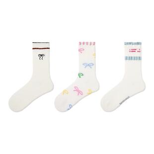 文艺复兴R袜子女春秋白色miu风花边秋季可爱日系jk棉袜透气中筒袜