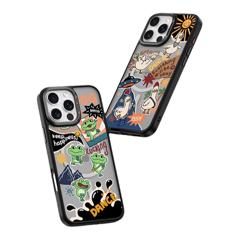 Comma珂玛文创系列手机壳新款适用苹果16iPhone16promax拼贴磁吸保护壳防摔个性潮流插画超薄手机壳