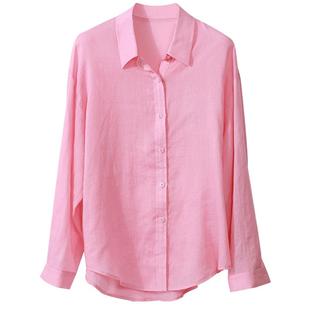 Lavinia2025年春新款莱赛尔天丝麻衬衫女宽松休闲轻盈朦胧感上衣