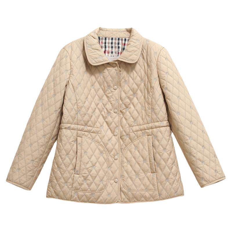 妙采修身显瘦翻领干练棉服外套