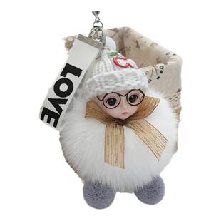 狐狸毛绒芭比大眼娃娃玩偶网红汽车钥匙扣包挂件女款礼品百搭饰品