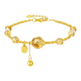 周大生白水晶碎银子手链女S925银高级感本命年首饰送女友生日礼物