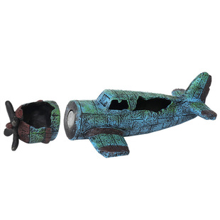 磁吸飞机鱼缸造景套餐海底沉船残骸装饰潜水艇摆件鱼虾躲避屋破船