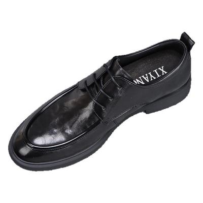 系带男士皮鞋真皮德比商务休闲鞋