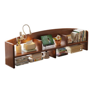 全实木书架桌面置物架多层台面书桌上放的小书架办公桌书本收纳架