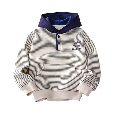 男童加绒连帽卫衣秋冬款儿童帽衫