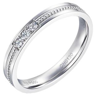 周生生PROMESSA小皇冠Pt950铂金公主钻戒情侣对戒92381R