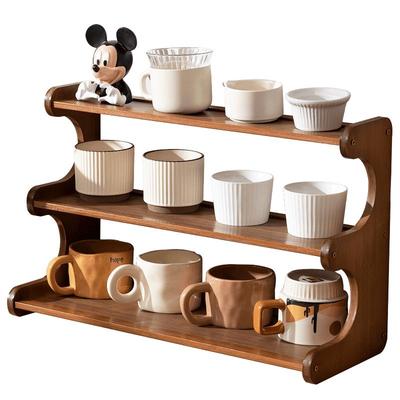 水杯子收纳置物架桌面杯架茶具储物马克杯水吧咖啡家用餐边柜多层