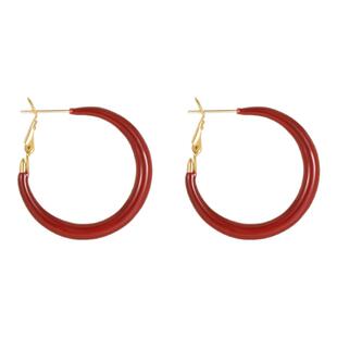 DODOGOGO适合冬天的红色耳环耳圈2025新款漂亮耳饰素圈巨好看耳扣