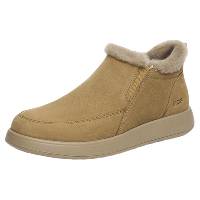 红蜻蜓勃肯鞋2025冬季新款男鞋厚底增高休闲皮鞋加绒靴子保暖棉鞋