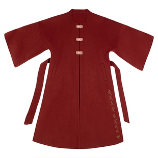 听旬秋冬双面毛呢外套女新中式国风纯羊毛大衣原创通勤日常穿外套