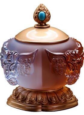 古法琉璃佛前吉象如意供水杯祝福