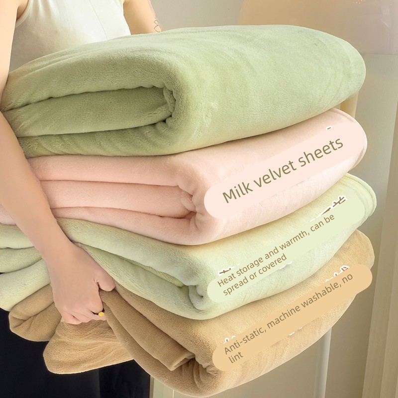 冬季加绒床单单件法兰绒珊瑚绒毯学生宿舍冬天牛奶绒加厚被单枕套