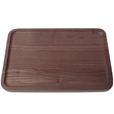 深梵日式黑胡桃木木质托盘长方形