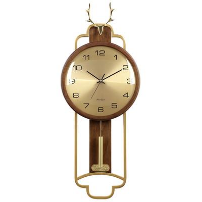 汉时新中式黄铜福鹿装饰摆钟黄铜