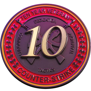幽游社CSGO反恐精英全球攻势2.0游戏周边10年老兵合金纪念币徽章