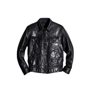 特叔复古皮衣门多萨农场主牛皮外套水洗真皮RRL做旧翻领早春夹克