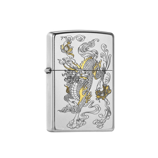 zippo打火机麒麟献瑞磨砂深雕官方正品煤油防风收藏礼物送男士