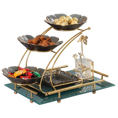 轻奢玻璃果盘创意客厅水家用茶几