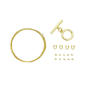 18K包金保色OT扣材料包手工diy串珠珍珠手链项链专用钢丝线绳配件