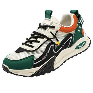 阿甘男鞋2026新款夏季透气防臭网面青少年运动增高软底休闲老爹鞋