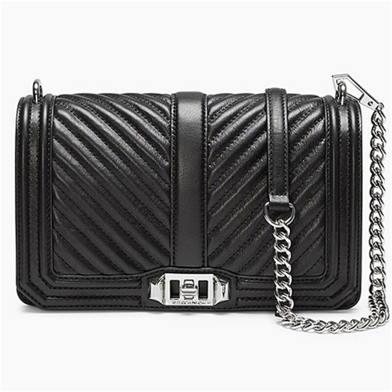 美国代购直邮Rebecca Minkoff love小香风菱格链条包斜挎单肩牛皮