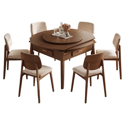 睿腾正品麻将桌伸缩圆桌餐麻两用