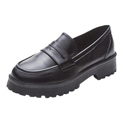 英伦风小皮鞋新款百搭厚底单鞋