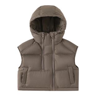 儿童羽绒服男童羽绒马甲三防女童冬装白鸭绒背心外穿秋冬洋气童装