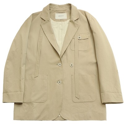 中长款宽松廓形领绳平驳领西装