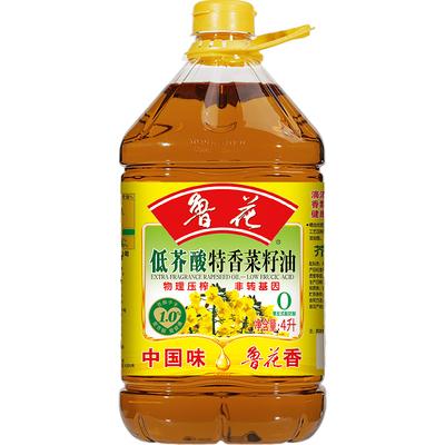 鲁花低芥酸特香菜籽油4L/5L桶装非转基因物理压榨装食用油4088