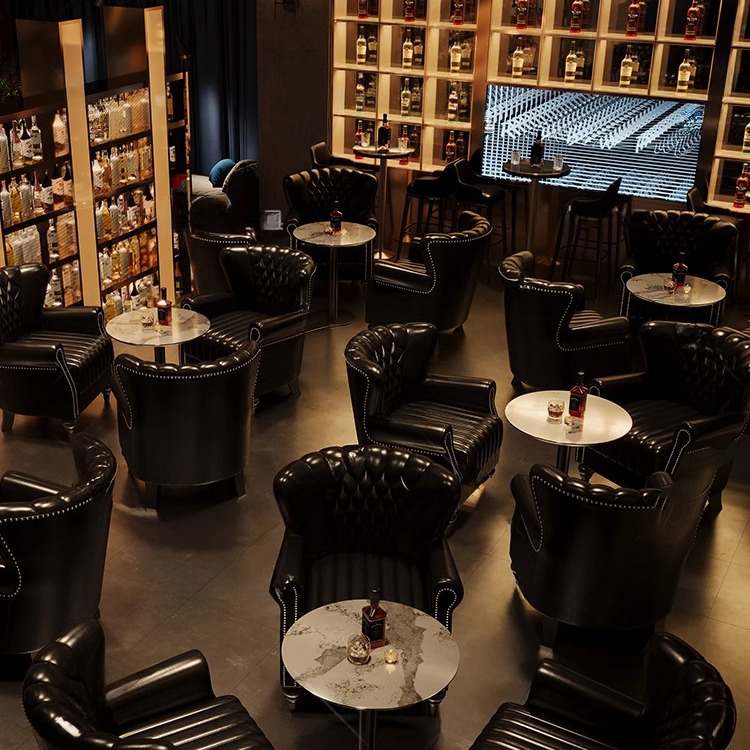 轻奢欧式威士忌吧沙发清音乐餐吧座椅卡座咖啡厅复古组桌椅酒吧吧