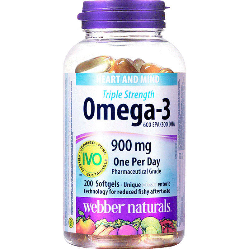 加拿大伟博webber naturals omega-3深海鱼油软胶囊1425mg*200粒