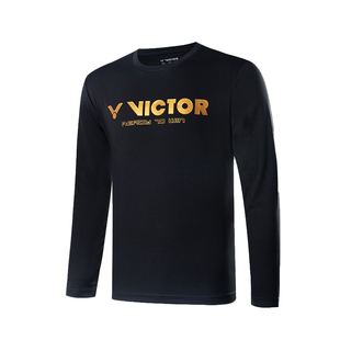 新款VICTOR胜利羽毛球服长袖 维克多男款速干保暖运动健身T-35100