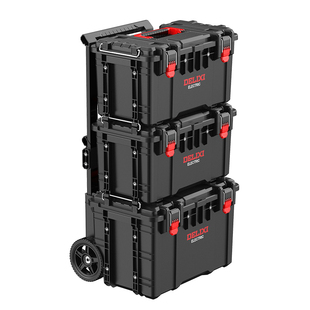 德力西组合式堆叠工具箱加大收纳盒工业级拉杆式多功能大容量套装