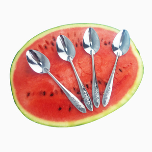 铁勺子不锈钢一次性吃西瓜用的勺子批 成人长柄卖西瓜商贩勺子